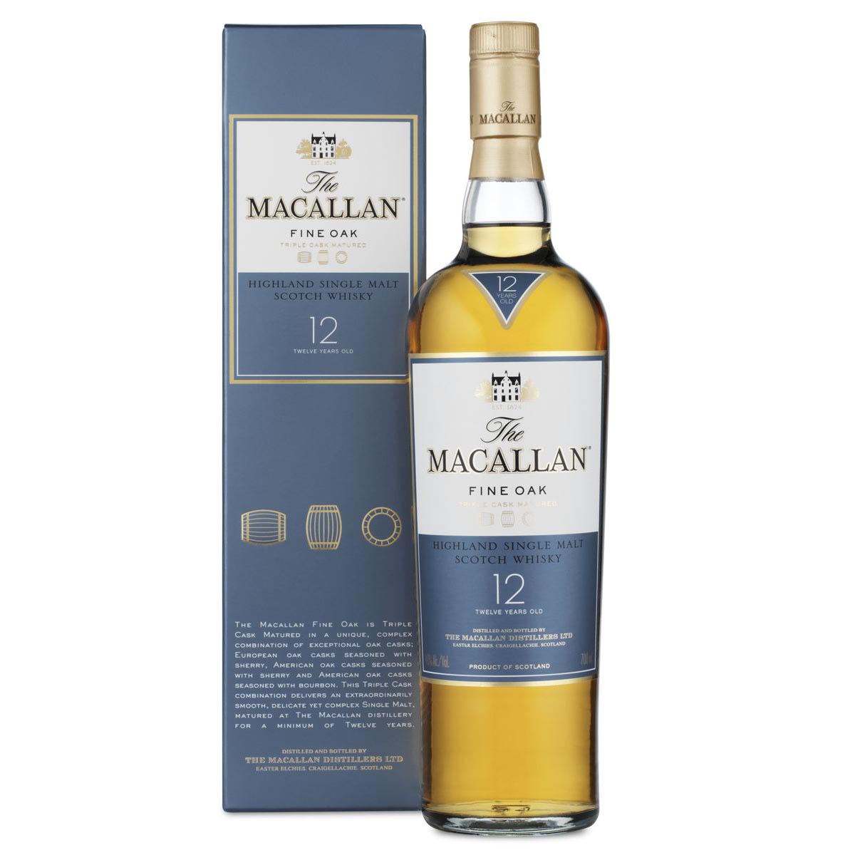 Macallan 12 YO Triple Cask Malt Whisky | Bottled & Boxed