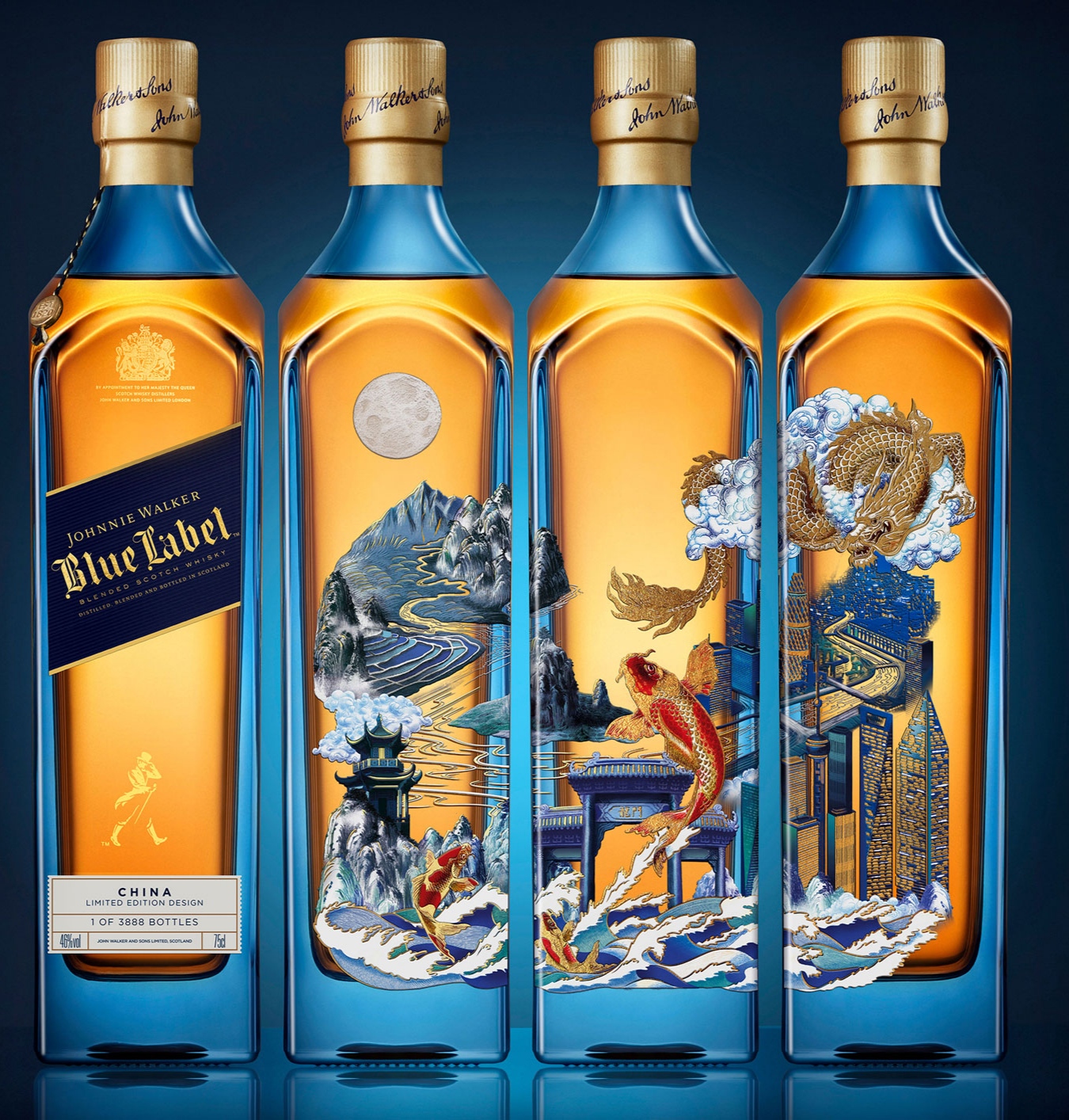 Johnnie Walker Blue Label Limited Edition Carp and Dragon Whisky 75cl ...