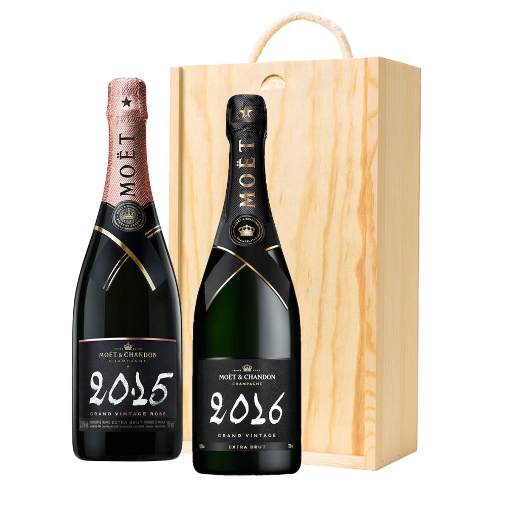 Moet And Chandon Vintage Brut and Vintage Rose Double Pine