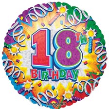 Buy & Send Happy 18th Birthday Helium Balloon