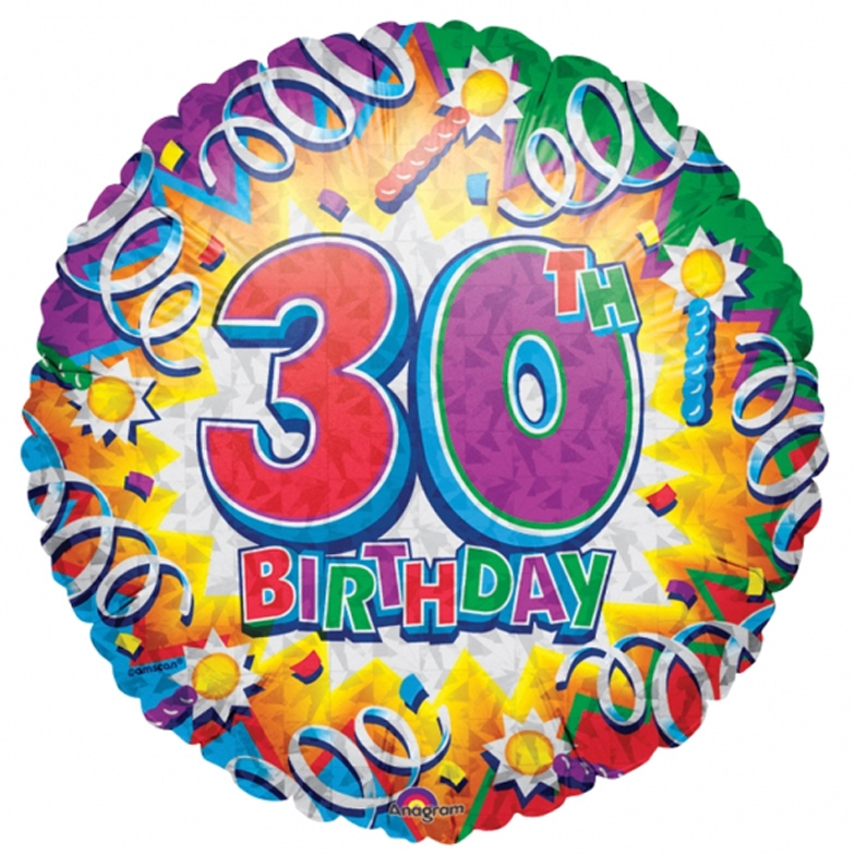 Buy & Send Happy 30th Birthday Helium Balloon