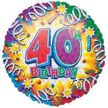 Buy & Send Happy 40th Birthday Helium Balloon