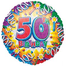Buy & Send Happy 50th Birthday Helium Balloon