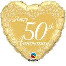 Buy & Send Happy 50th Anniversary Helium Balloon