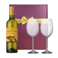 Buy & Send Afrikan Ridge Chenin Blanc 75cl White Wine & Wine Glasses Gift Box