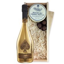 Buy & Send Armand de Brignac Brut Gold 75cl And Dark Sea Salt Charbonnel Chocolates Box