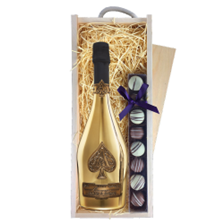 Buy & Send Armand de Brignac Brut Gold 75cl & Truffles, Wooden Box