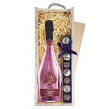 Buy & Send Armand de Brignac Brut Rose NV 75cl & Truffles, Wooden Box