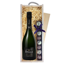Buy & Send Ayala Brut Majeur Champagne NV 75 cl & Truffles, Wooden Box