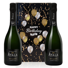 Buy & Send Ayala Brut Majeur Champagne NV 75 cl Happy Birthday Duo Gift Box (2x75cl)