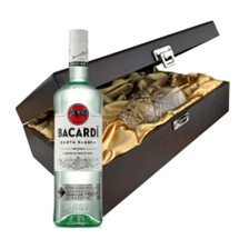 Buy & Send Bacardi Carta Blanca Rum 70cl In Luxury Box With Royal Scot Glass