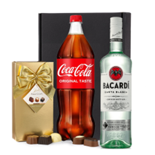 Buy & Send Bacardi Carta Blanca Rum 70cl with Coke Mixer Gift Box