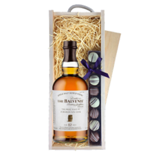 Buy & Send Balvenie American Oak 12 year old Whisky 70cl & Truffles, Wooden Box