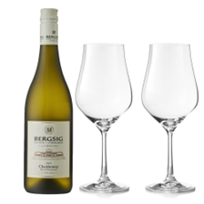 Buy & Send Bergsig Estate Chardonnay 75cl White Wine And Crystal Classic Collection Wine Glasses