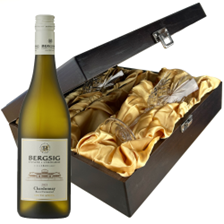 Buy & Send Bergsig Estate Chardonnay 75cl White Wine And Glasses In Luxury Presentation Box