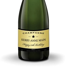Buy & Send Personalised Champagne - Black Star