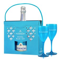 Buy & Send Pommery Blue Sky Champagne Gift Pack With 2 Flutes 75cl