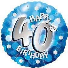 Buy & Send Happy 40th Birthday Helium Balloon