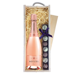 Buy & Send Boizel Rose  NV Champagne 75cl & Truffles, Wooden Box