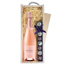 Buy & Send Boizel Rose  NV Champagne 75cl & Truffles, Wooden Box