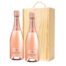 Buy & Send Boizel Rose  NV Champagne 75cl Two Bottle Wooden Gift Boxed (2x75cl)
