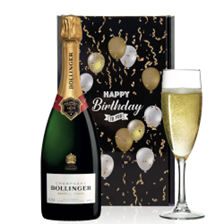 Buy & Send Bollinger Brut Special Cuvee Champagne 75cl And Flute Happy Birthday Gift Box