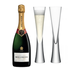 Buy & Send Bollinger Brut Special Cuvee Champagne 75cl with LSA Moya Flutes