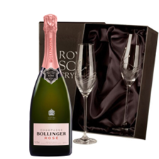 Buy & Send Bollinger Rose Champagne 75cl With Diamante Crystal Flutes