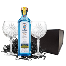 Buy & Send Bombay Sapphire Premier Cru Gin 70cl And Melodia Copa Glass Gift Set