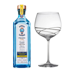 Buy & Send Bombay Sapphire Premier Cru Gin 70cl And Single Gin and Tonic Skye Copa Glass