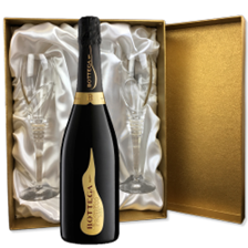 Buy & Send Bottega Vino dei Poeti Prosecco 75cl in Gold Luxury Presentation Set With Flutes