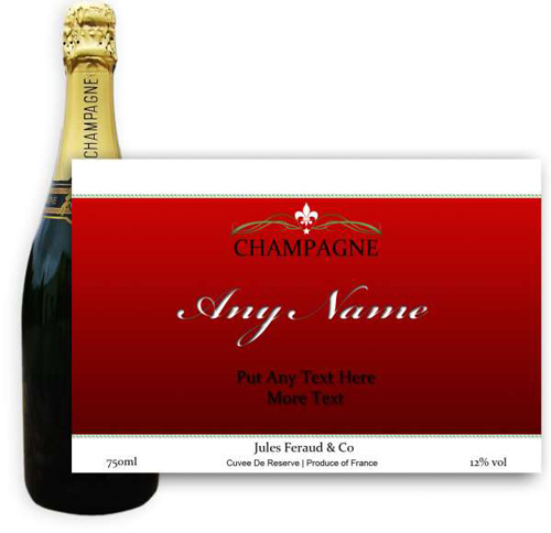 Buy & Send Jules Feraud Brut With Personalised Champagne Label Red