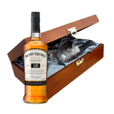 Buy & Send Bowmore 12 Year Old Whisky 70cl In Luxury Box With Royal Scot Glass
