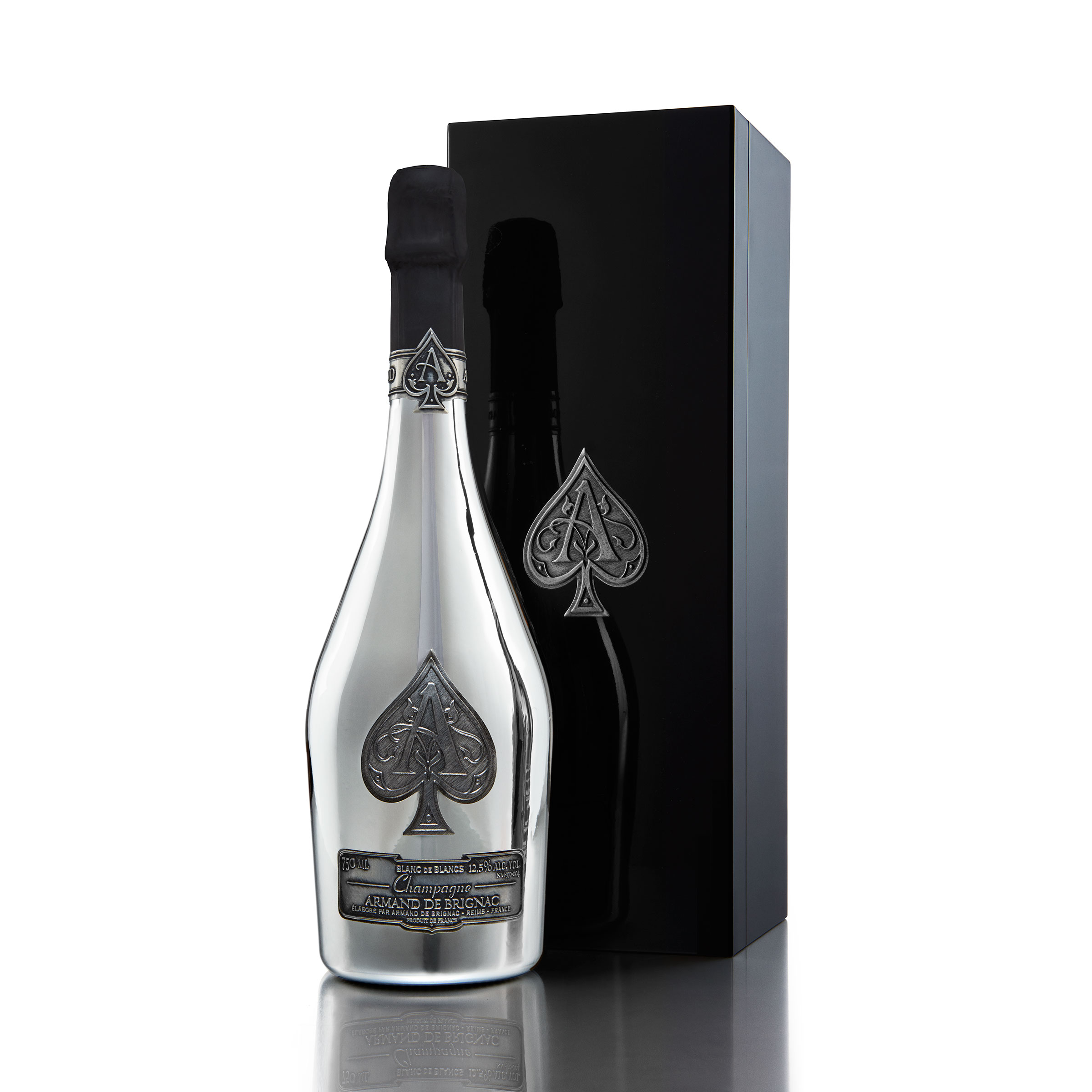 Buy & Send Armand de Brignac Blanc de Blancs Silver bottle in Branded Box 75cl