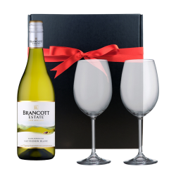 Buy & Send Brancott Estate New Zealand Sauvignon Blanc And Bohemia Glasses In A Gift Box