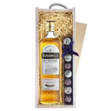Buy & Send Bushmills Original Irish Whiskey 70cl & Truffles, Wooden Box