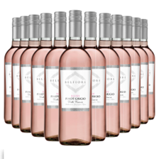 Buy & Send Wine Case of 12 Belfiore Pinot Grigio Blush Rose Wine