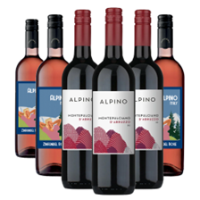 Buy & Send Case of 6 Mixed Alpino Red & Rose Italian Wine