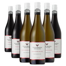 Buy & Send Wine Case of 6 Villa Maria New Zealand Red & White Wine