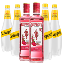 Buy & Send Case of 6 with Beefeater Pink Strawberry Gin 70cl and Tonic Mixer