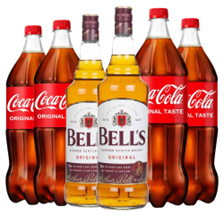 Buy & Send Case of 6 with Bells Blended Scotch Whisky 70cl and Coca-Cola Mixer