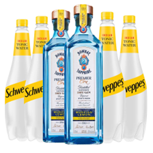 Buy & Send Case of 6 with Bombay Sapphire Premier Cru Gin 70cl and Tonic Mixer