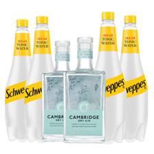 Buy & Send Case of 6 with Cambridge Dry Gin 70cl and Tonic Mixer