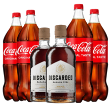 Buy & Send Case of 6 with Discarded Banana Peel Rum 70cl and Coca-Cola Mixer