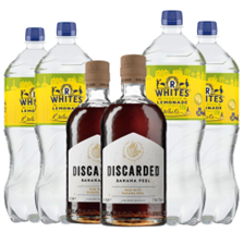 Buy & Send Case of 6 with Discarded Banana Peel Rum 70cl and Lemonade Mixer