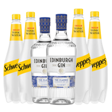 Buy & Send Case of 6 with Edinburgh Classic Gin 70cl and Tonic Mixer