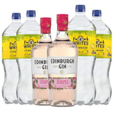 Buy & Send Case of 6 with Edinburgh Rhubarb & Ginger Gin 70cl and Lemonade Mixer
