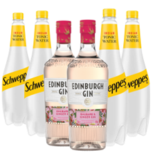 Buy & Send Case of 6 with Edinburgh Rhubarb & Ginger Gin 70cl and Tonic Mixer