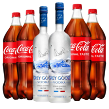 Buy & Send Case of 6 with Grey Goose Vodka and Coca-Cola Mixer