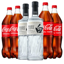 Buy & Send Case of 6 with Haku Japanese Craft Vodka 70cl and Coca-Cola Mixer